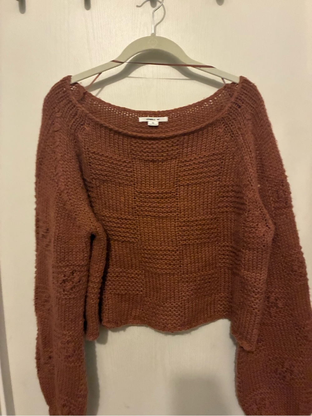 O'Neill Rust Scoop Neck Chunky Knit Sweater